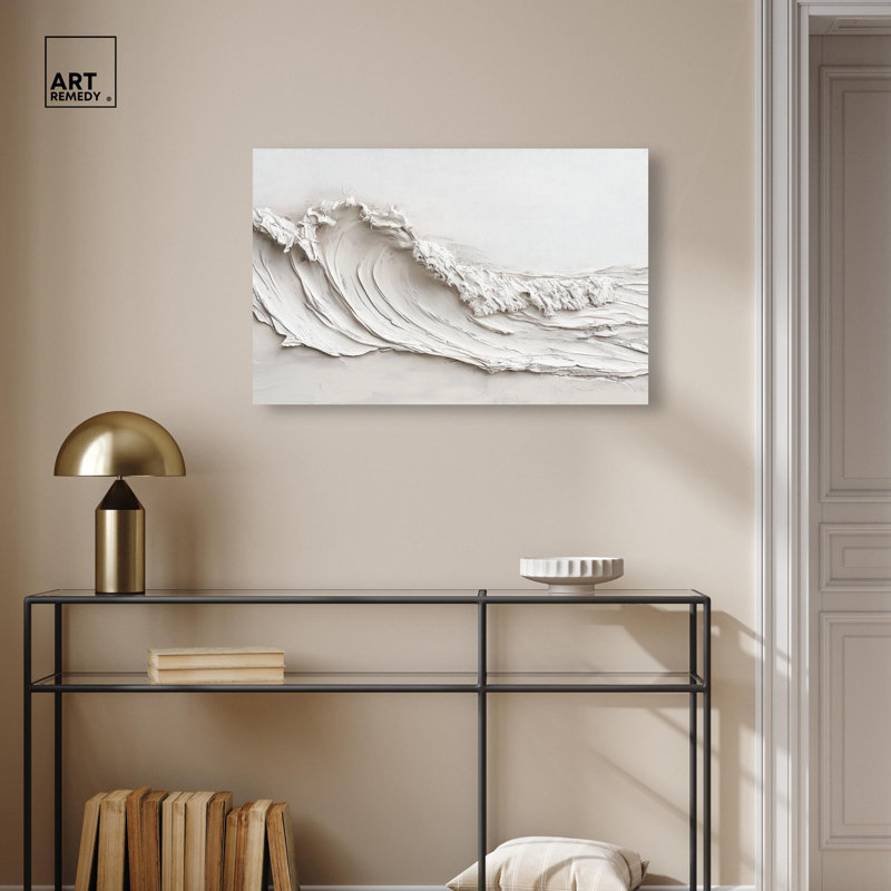 Wave on White Canvas by Art Remedy, Wrapped Canvas, Wrapped Canvas, 36" H x 54" W