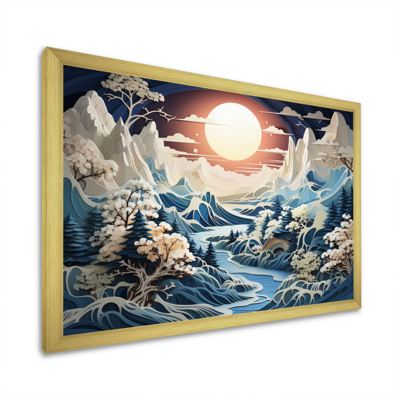 Berga Glacier Arctic Whispers II - impression, H 24 po x l 32 po x P 1 po, Cadre doré simple