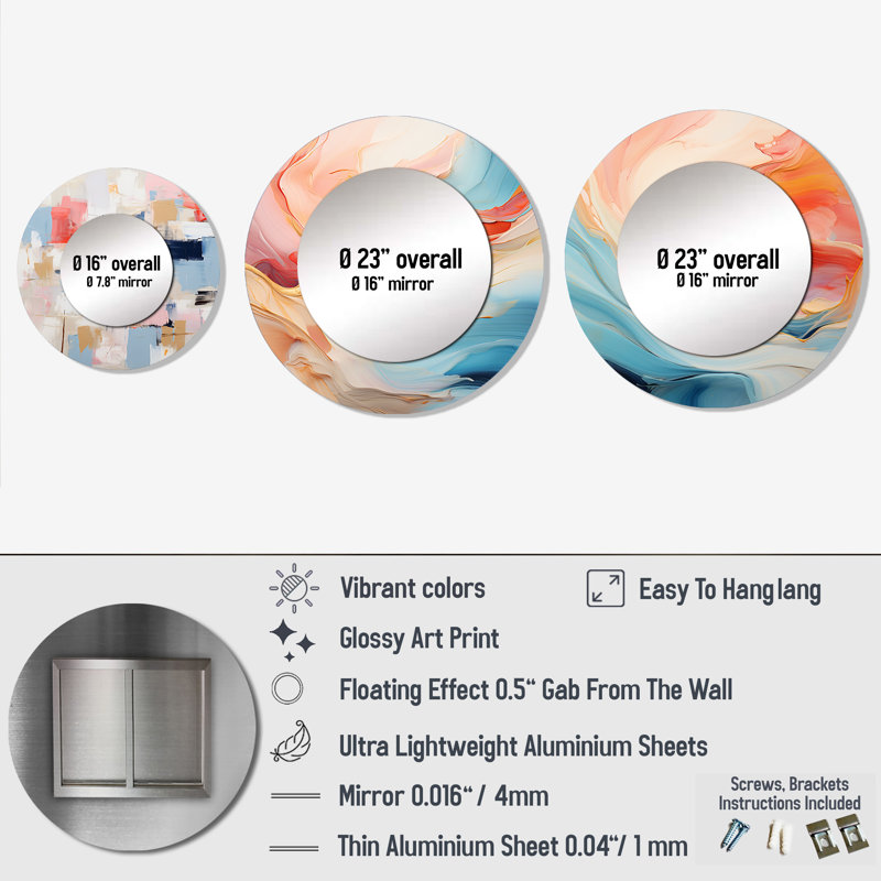 Ensemble de 3 miroirs en aluminium Cibecue