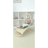 Avenlur Fir Baby Bouncer - Wooden Ergonomic Infant Rocker With Play Arch & Hanging Toys, Foldable Portable Design For Newborns & Toddlers, Soft & Safe Fabric For Sensory Development, Easy To Clean