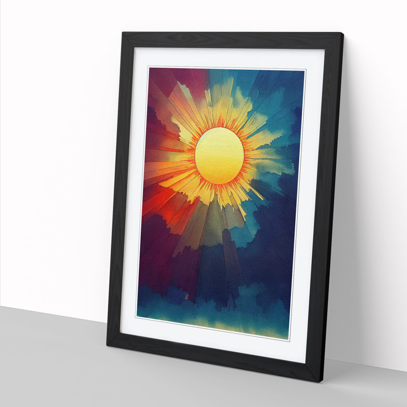 Lillyjo Magical Sun Vol.2 - Picture Frame Print, 46cm H x 34cm W, Black