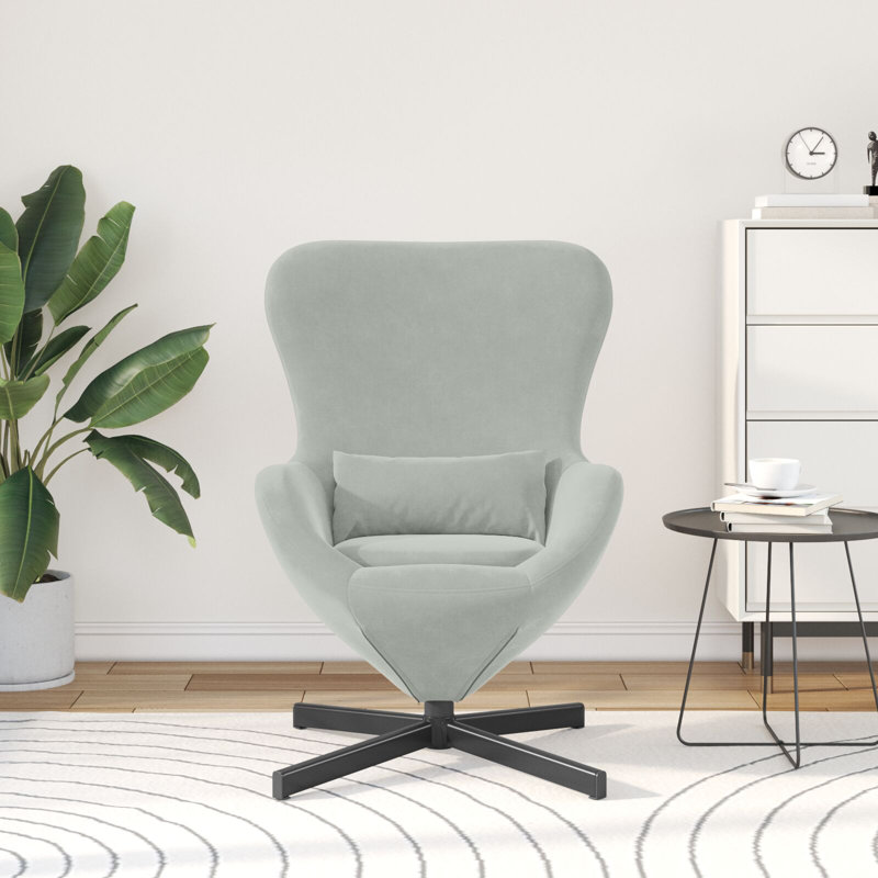 Fauteuil œuf vidaXL gris clair 24,80 po x 28,74 po x 35,43 po, Gris clair