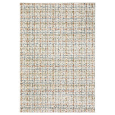 Genesis Distressed Plaid Blue/Rust Area Rug