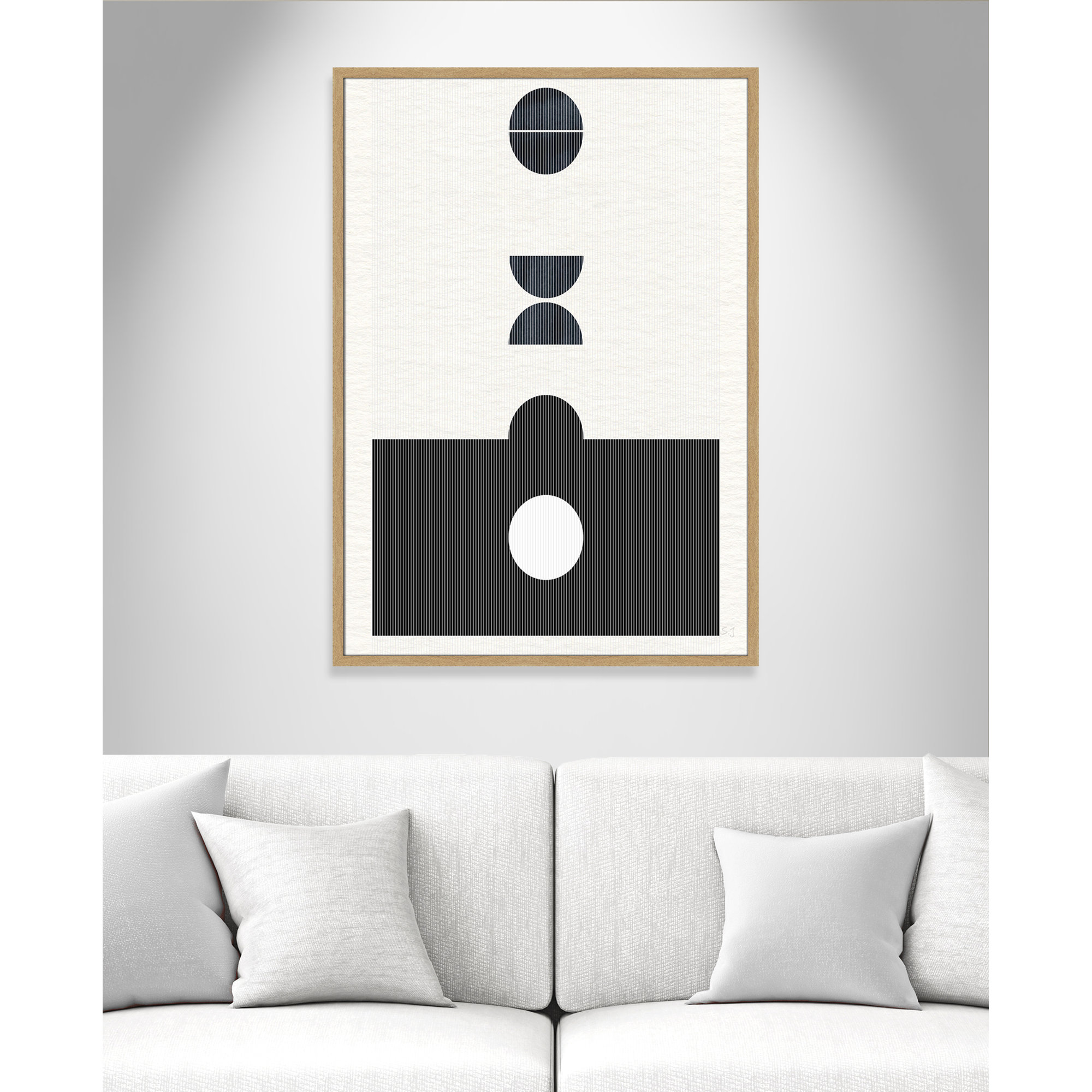 Eclipse I by Susan Jill, 41.5" H x 29.5" W x 0.75" D, Natural Framed