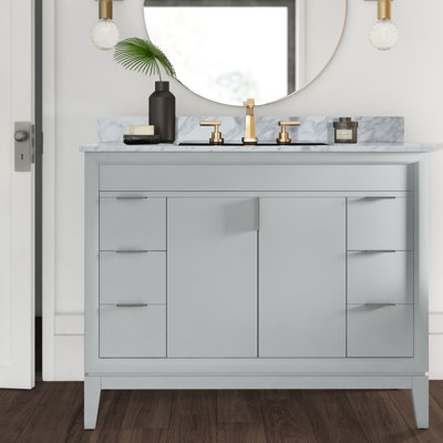 Emma 43'' Single Bathroom Vanity with Marble Top