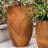 Rust Color Large Cement Planter with Weave Design-1435283423