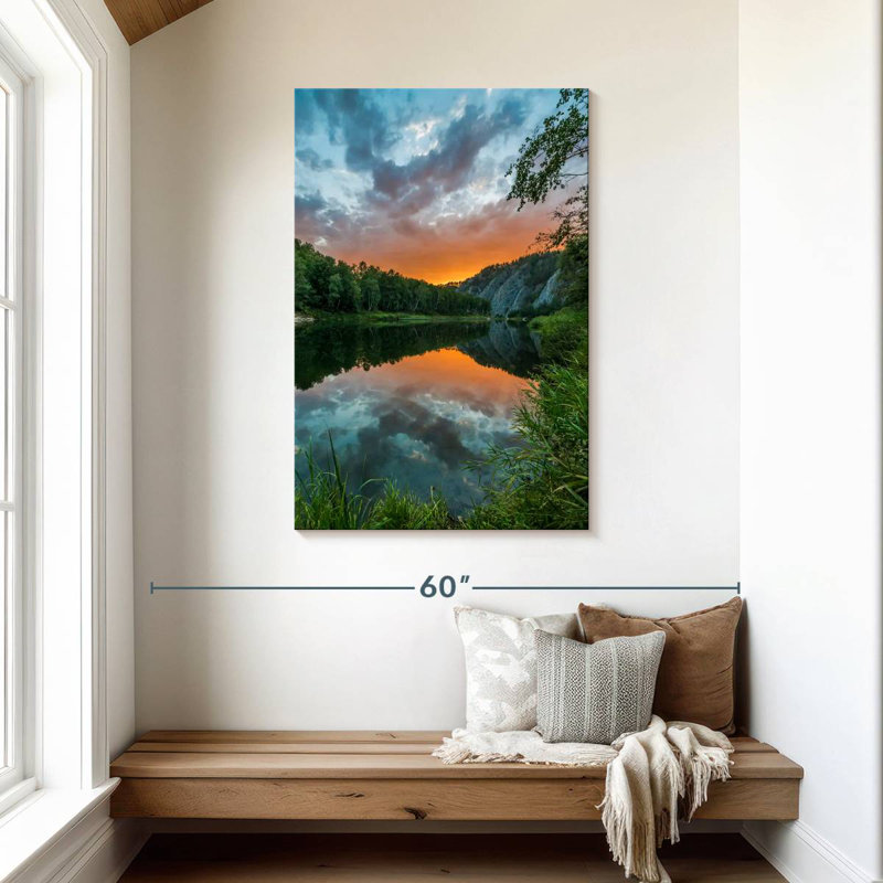 La rivière blanche au coucher du soleil, H 45 po x l 30 po