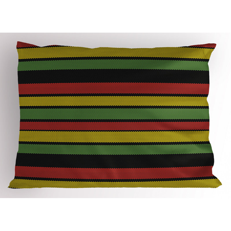 Rasta Polyester Striped Sham Set, Twin