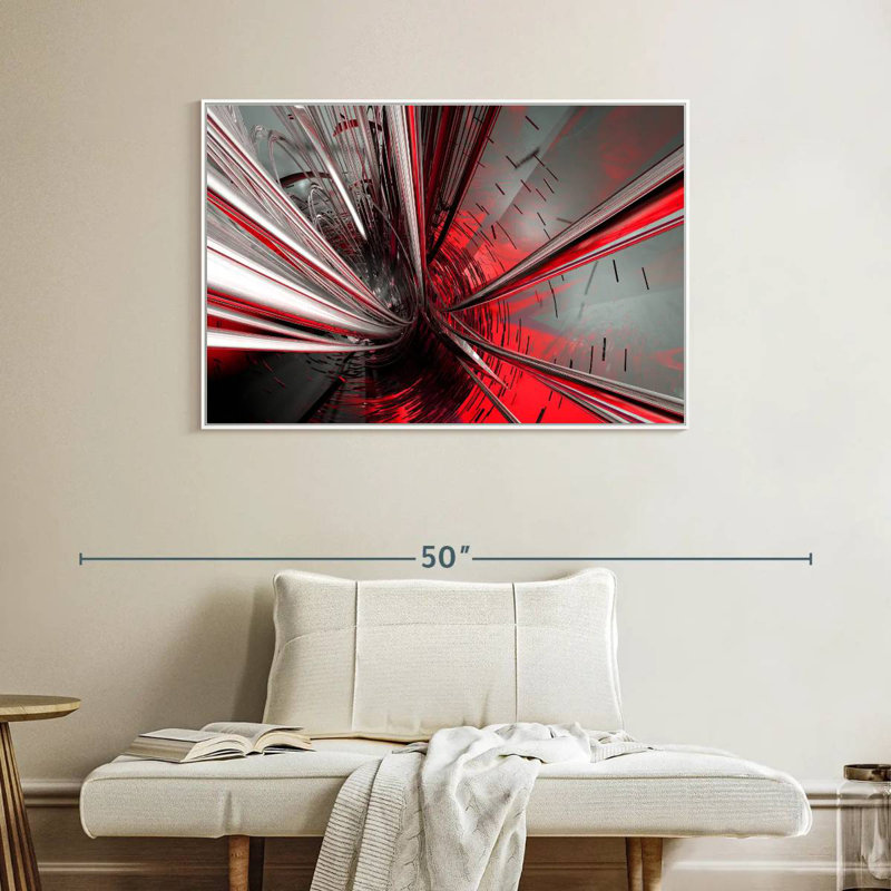 Deep Fractal Giard, Floating Frame White, 40" X 27"