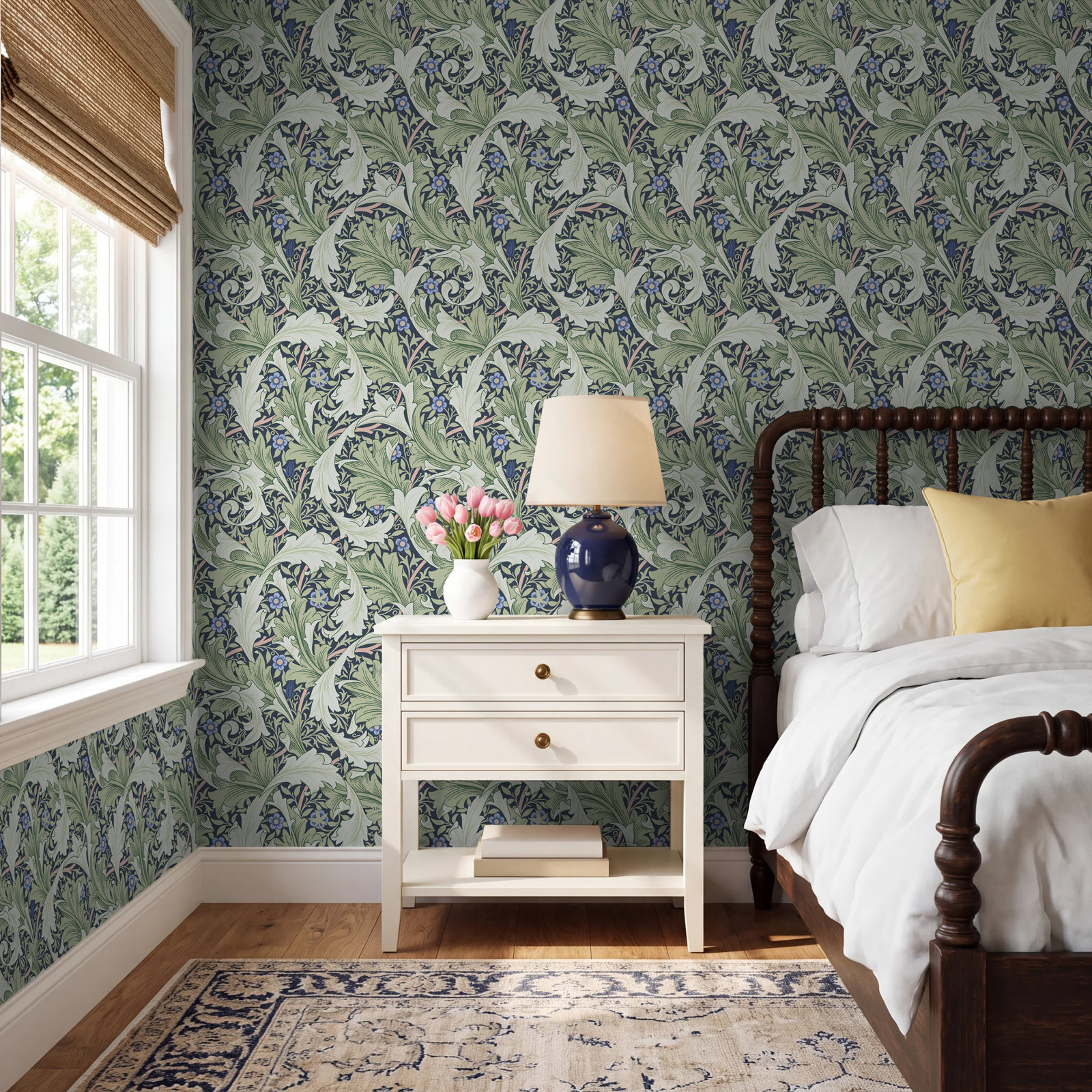 Granville Floral Wallpaper, Green