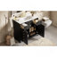 36"Bathroom Vanity With Ceramic Sink Combo, Frame Bathroom Storage Cabinet, Freestanding Vanity Set With 2 Drawers& Soft Closing Doors, Black-1208907047