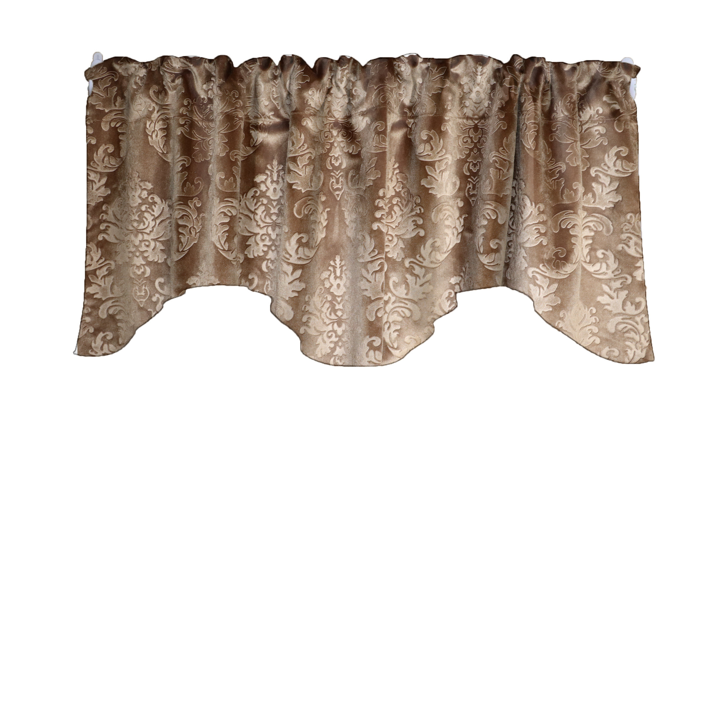 Canora Grey Lamariana Damask Velvet Scalloped 54'' W Window Valance