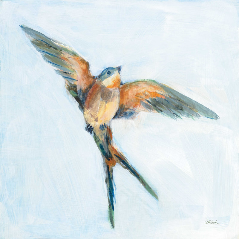 «Rika Barn Swallow Flight I» par - Impression sur toile tendue, H 12 po x l 12 po