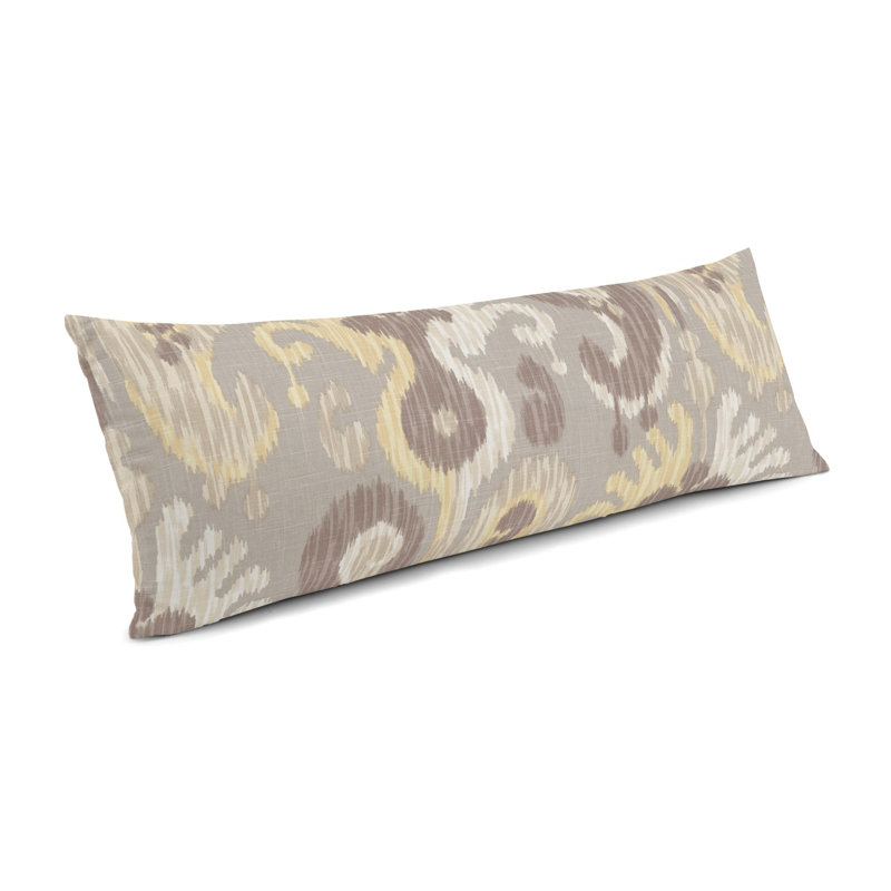 Housse et insert de coussin rectangulaire Indian Summer, 14 po x 48 po, Jaune pastel / gris