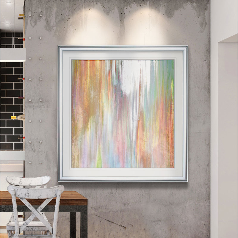 « trompe i », peinture, Cadre argenté, H 16 po x l 16 po x P 2 po