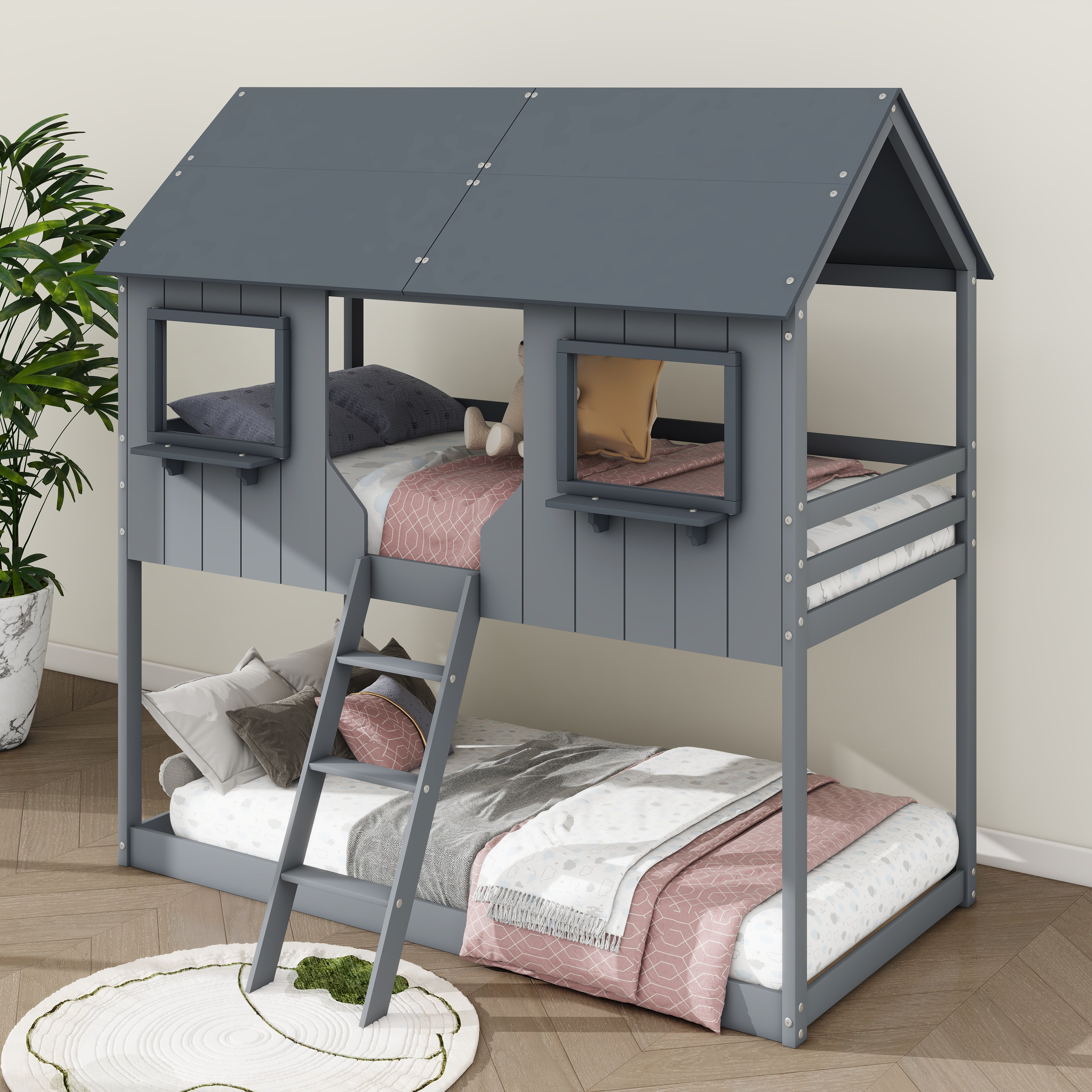 Harper Orchard Adewumi Kids Twin Over Twin Bunk Bed | Wayfair