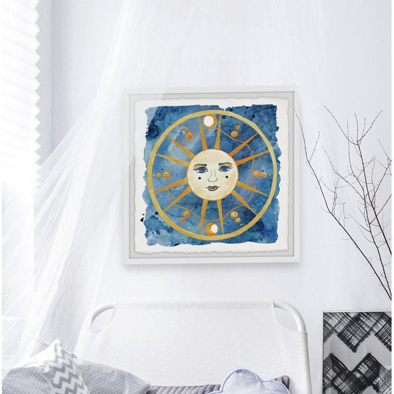 Bright and Shining Sun - Reproduction d'art graphique sur papier encadré, H 18 po x l 18 po x 1,5 po