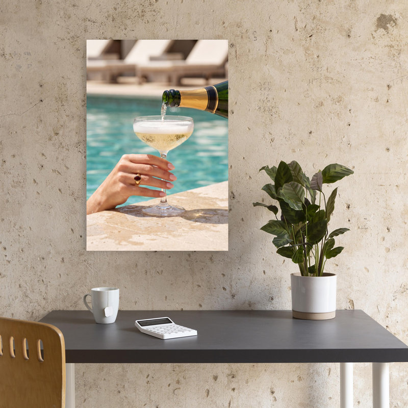 Art mural luxueux au bord de la piscine, H 18 po x l 12 po