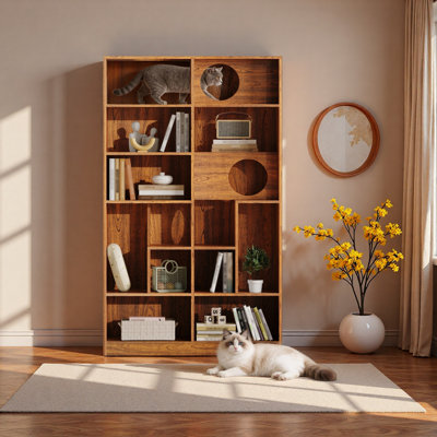 Étagère pour chat avec étagère à chat avec rangement 2 en 1 Modern