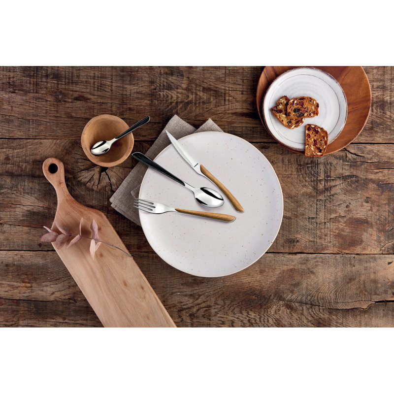 Amefa USA Corp Stainless Steel Flatware Set - Service for 6, Black