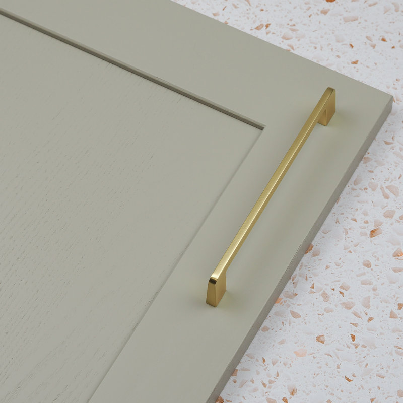 160mm Brushed Brass Slim Curved D-Bar Handle