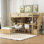 Lit superposé en L avec bureau et système de rangement