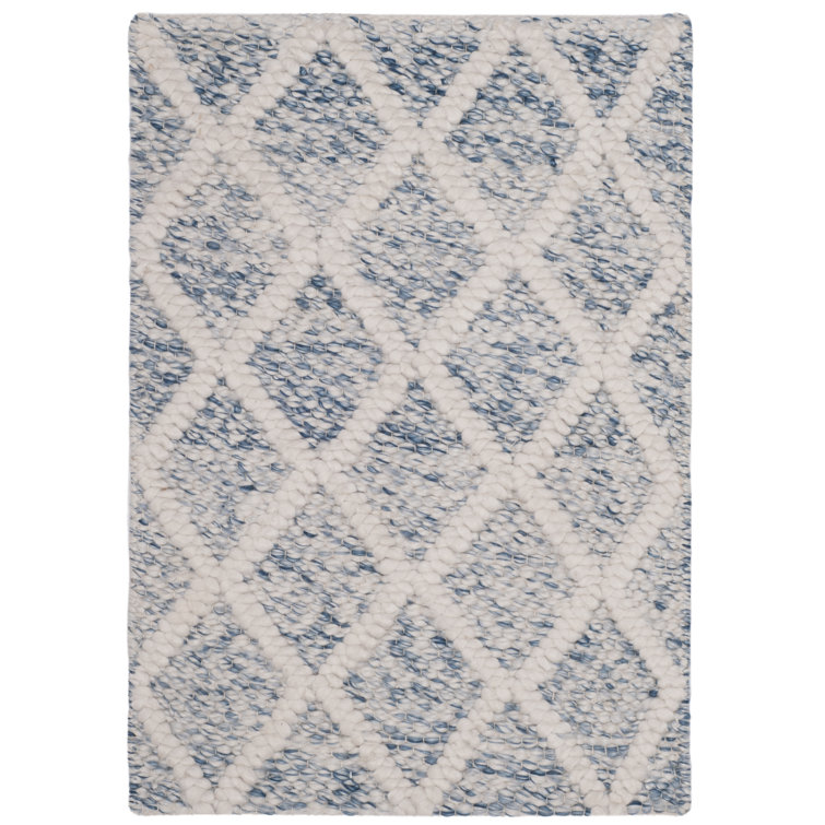 Russo Handmade Flatweave Ivory/Blue Area Rug