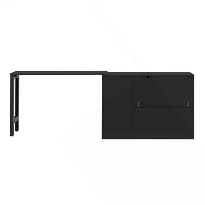 Buffet 89,7 po en bois avec table extensible, armoire de rangement multifonctionnelle avec 2 portes et 3 tiroirs, pour salon, bureau, vestibule et cuisine