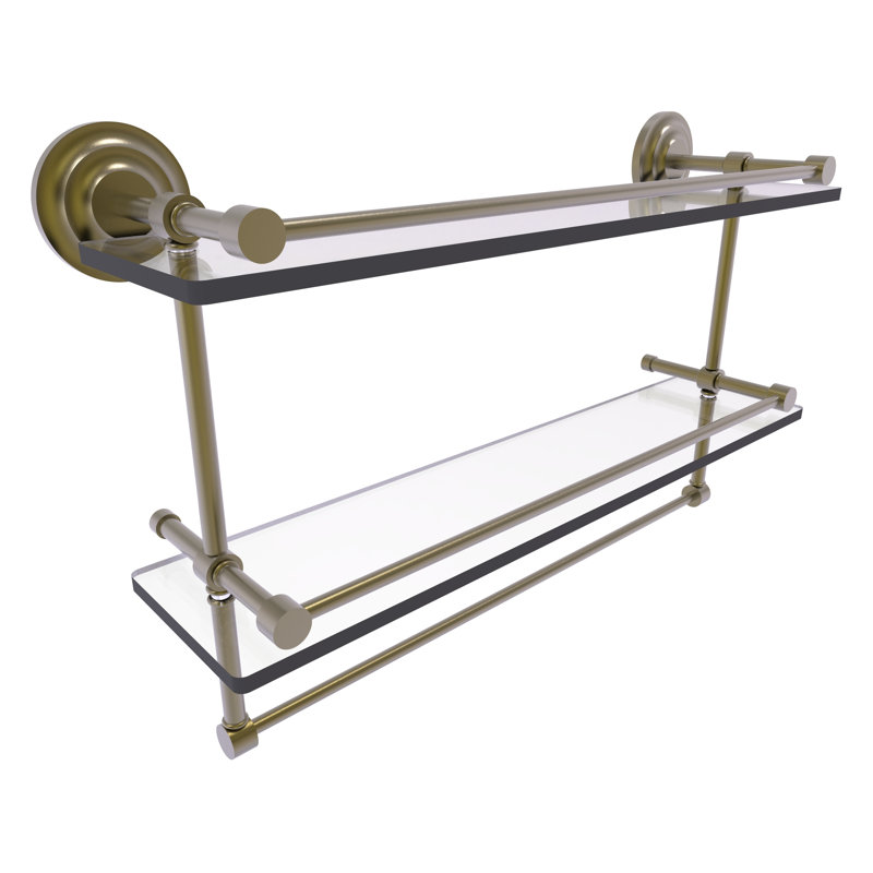 Étagère 2 pièces avec barre à serviettes leamore, Laiton antique, H 12 po x l 22 po x P 5 po