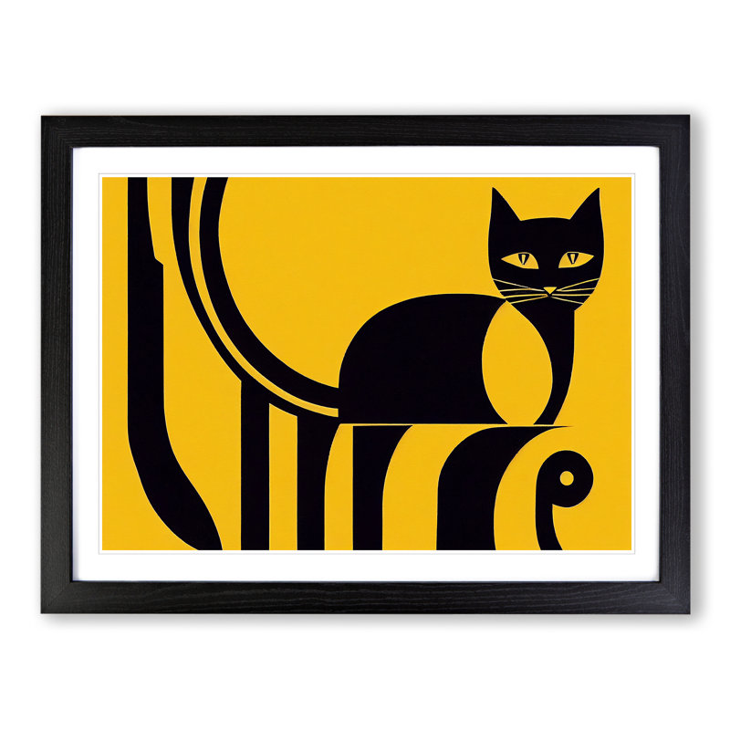 Cat Vol.4 Abstract - Framed Print, Black Framed, 46cm H x 64cm W x 2cm D