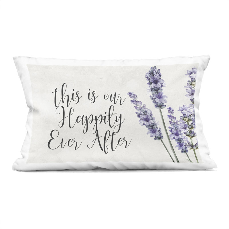 Happily Ever After Lavender Decorative Printed Throw Pillow design by Kim Allen