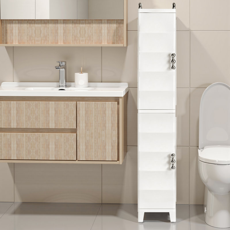 6-Tier Foldable Plastic Storage Cabinet With Clear Doors And Removable Shelves