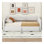 Lit de jour simple tapissier très grand avec deux tiroirs, beige