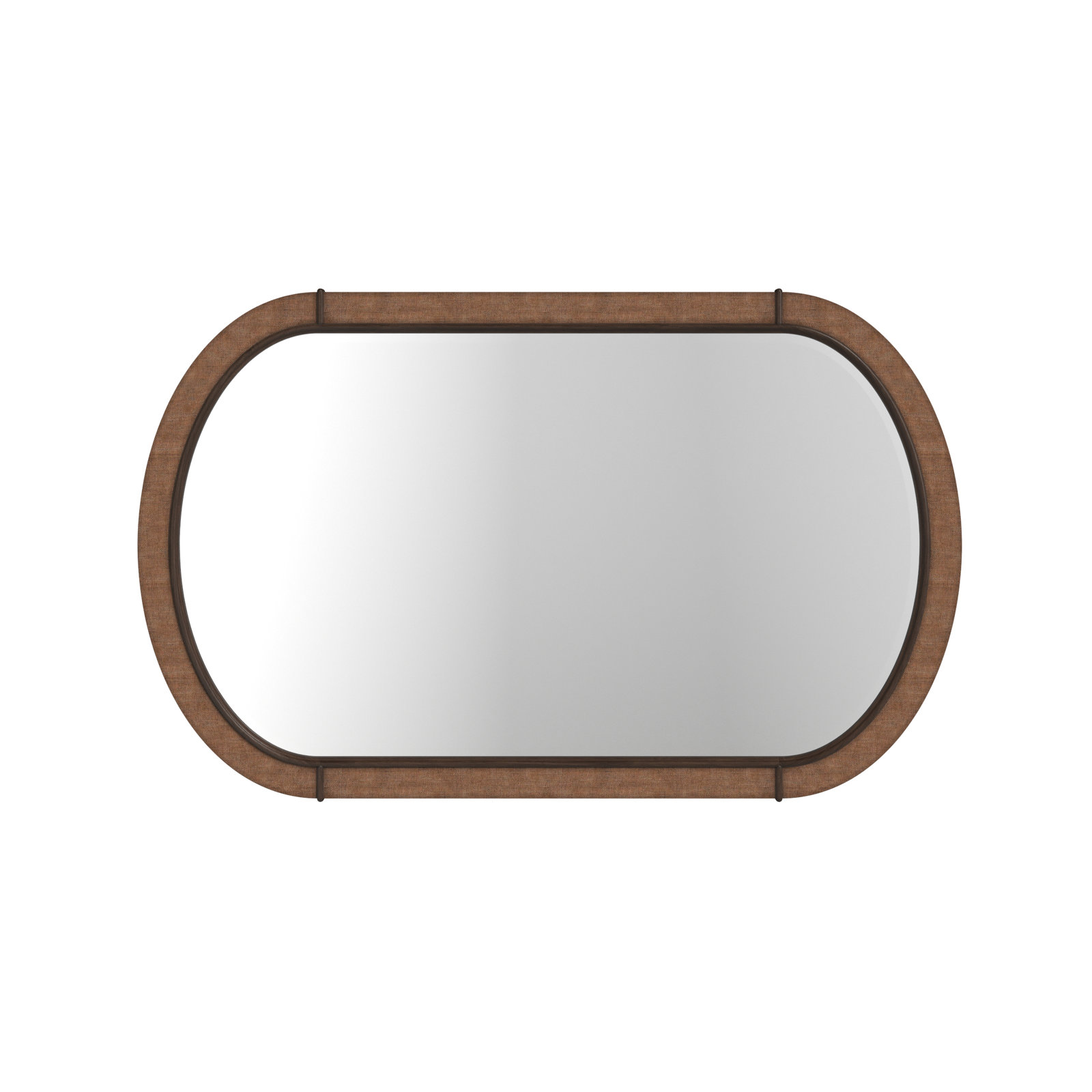 Verge Solid + Manufactured Wood, Metal, Woven Oval Mirror