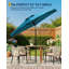 Parasol de patio extérieur de 9 pi avec manivelle et inclinaison à bouton-poussoir, protection UV imperméable-1139125042