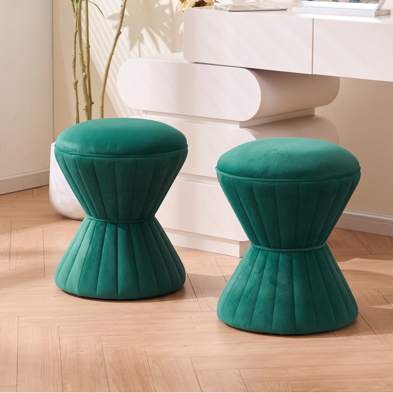  Repose-pieds de tabouret d'appoint capitonné Konsta, Vert