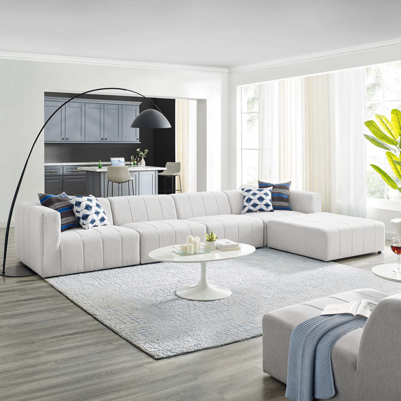 Canapé modulaire rembourré 5 pièces Bartlett, Mélange de polyester Irovy