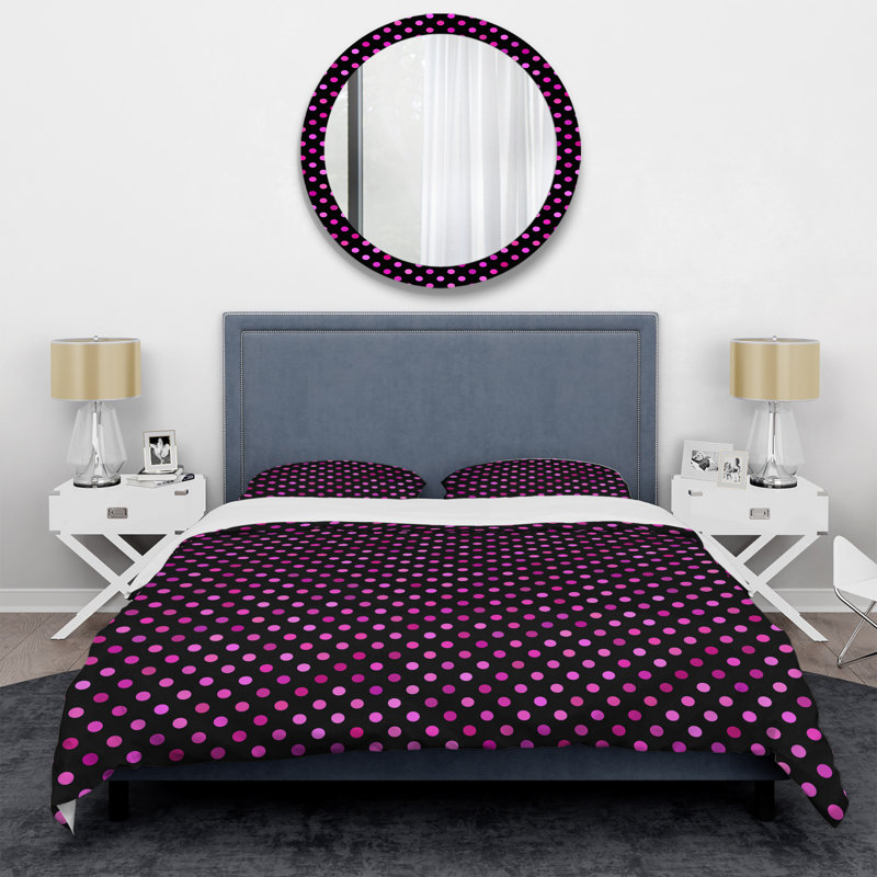 Ensemble de housse de couette en microfibre rose / mauve 2 pièces, Housse de couette double / grand + 2 taies décora
