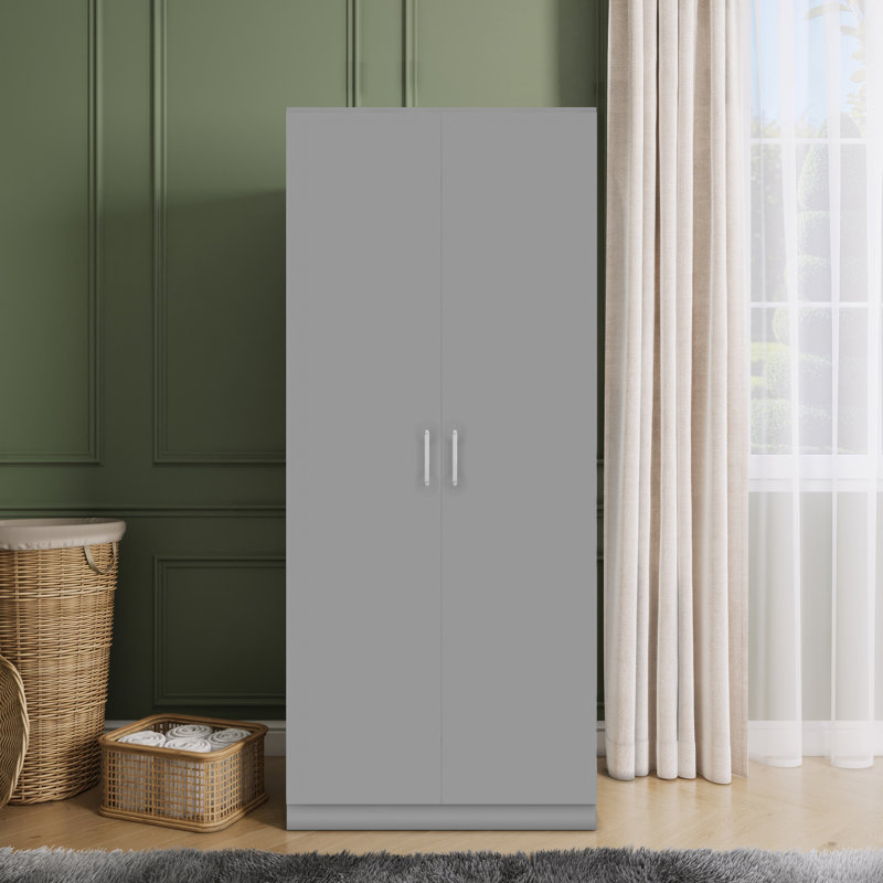 Sumrah 2 Door Wardrobe, Light Grey