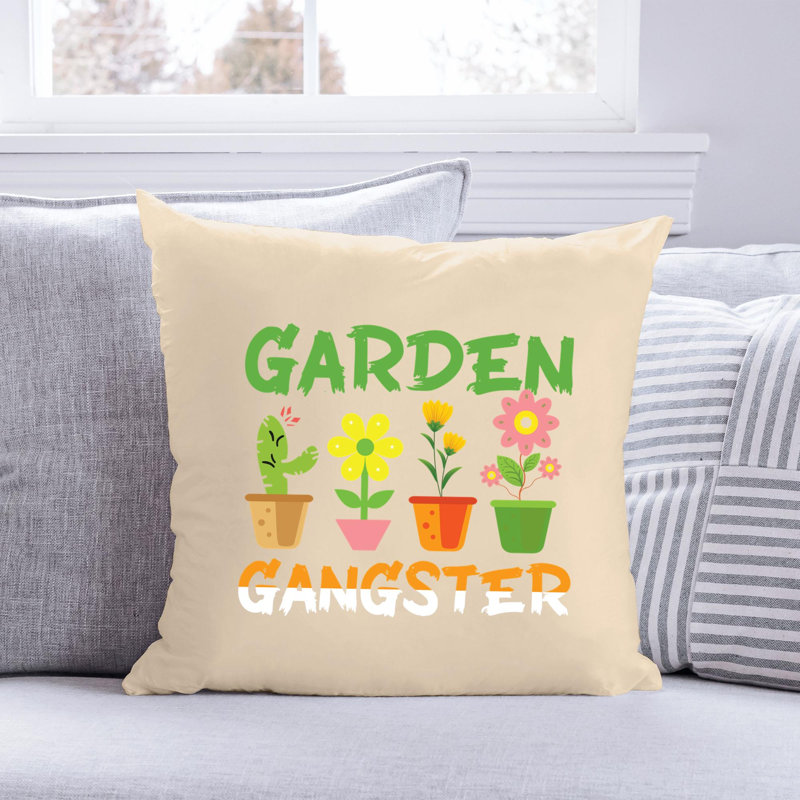 Amant de jardin - Citation amusante - Coussin décoratif inclus, H 16 po x l 16 po