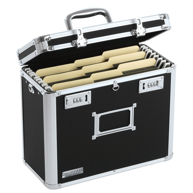 Locking File Tote Storage Box, 12" H x 14" W x 7.25" D