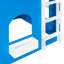 Lit mezzanine simple pour enfants avec guirlande lumineuse à DEL, bleu Klein