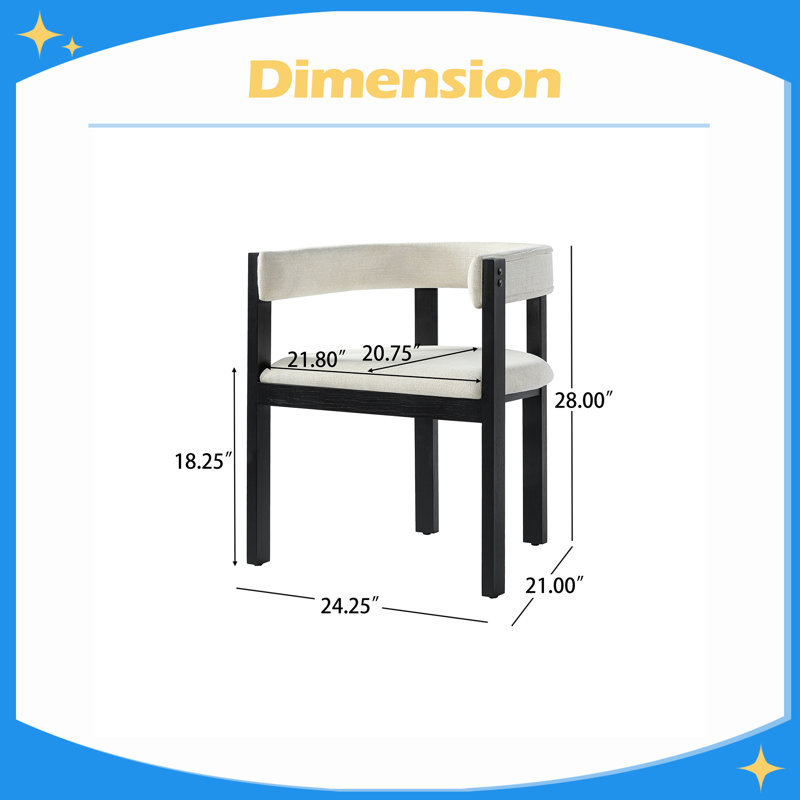 Chaise avec accoudoirs de salle à manger (ensemble de 2), Black