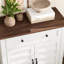 Armoire de rangement rustique 31,5 "avec portes à lattes | Organisateur ajustable à 3 niveaux pour la cuisine, la salle à manger et le bureau-120242940