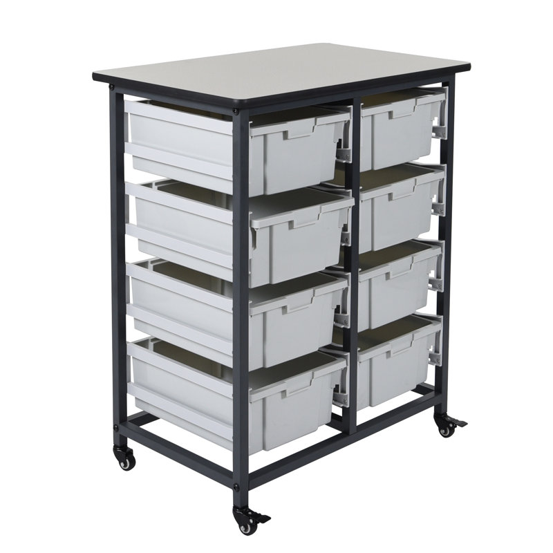 Commode de rangement 8 tiroirs Garlington, Blanc