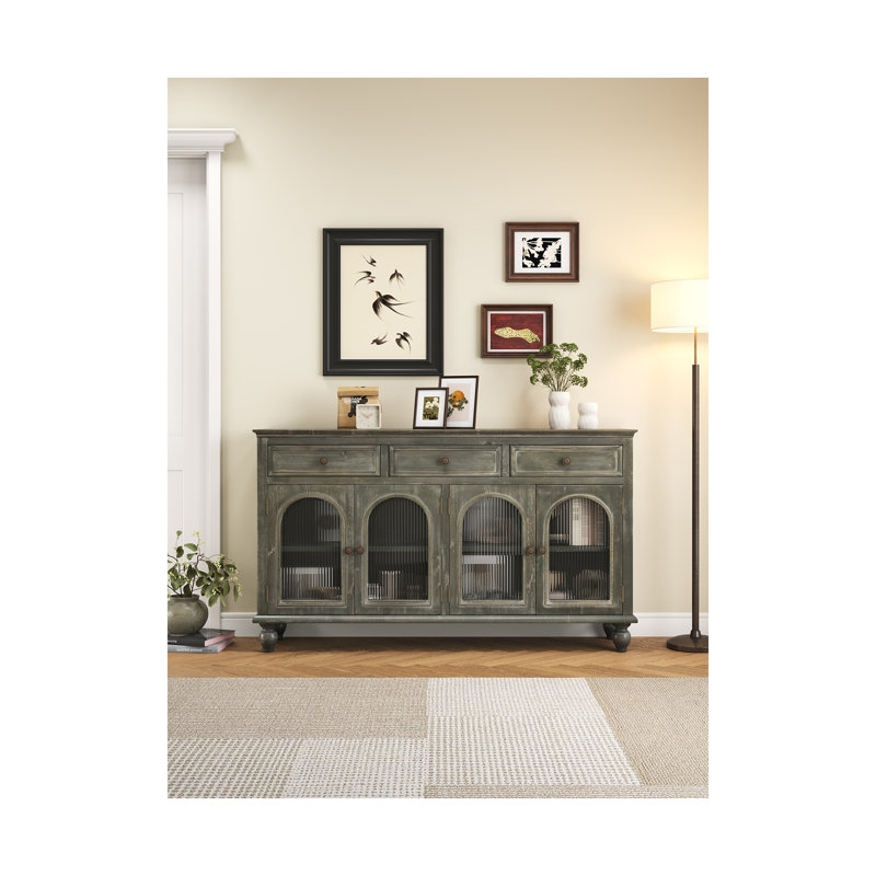 Buffet 59,06 "Farmhouse, Noir + gris