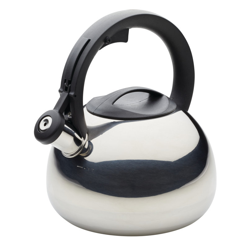 Farberware Stainless Steel Egg-shaped Whistling Tea Kettle, 2.3-quart, Silver