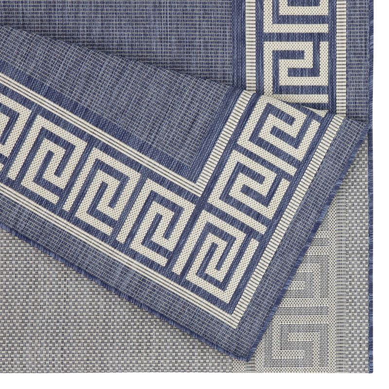 Sunshine Gchar2001 Blue Indoor/outdoor Rug - 2.7 Ft. X 7.3 Enhances Home Exterior Stain , Polypropylene Border Design For A Chic Look & Pet 2 7 In. 3 Area For Indoor Outdoor Stylish Ideal High
