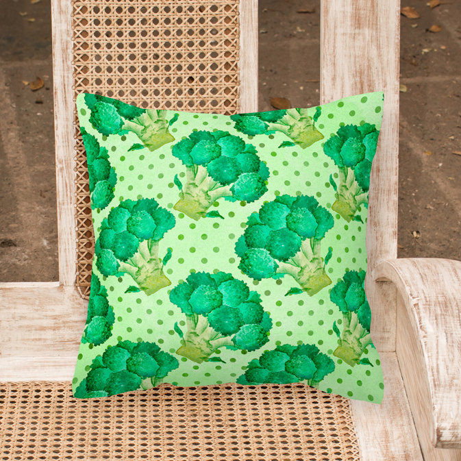  Coussin extérieur Broccoli, 14 po x 14 po