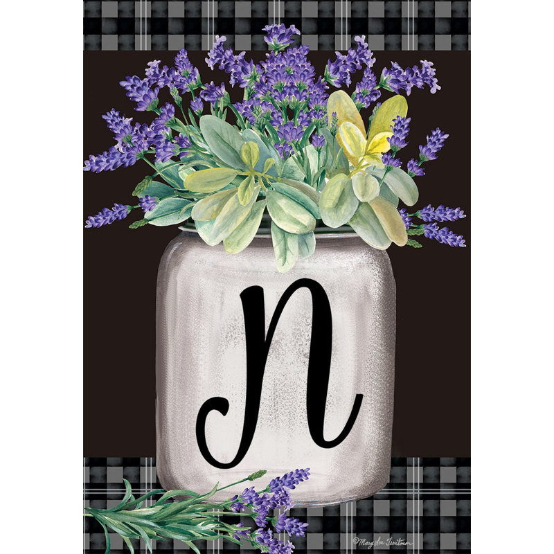 Drapeau de jardin ferme monogramme lettre N